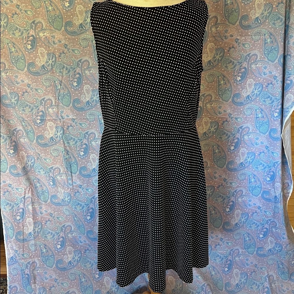 Merona Black and White Polka Dot dress size M